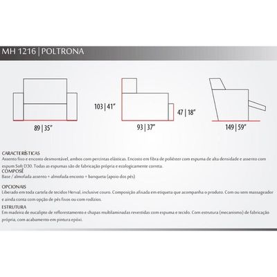 Poltrona do Papai Reclinável MH1216 Slim Two Way Suede Cinza - Herval