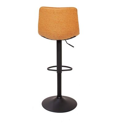 Banqueta Alta Estofada Com Encosto Alto Caramelo Vintage