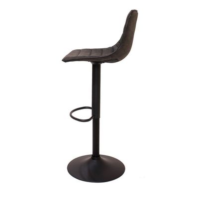 Banqueta Alta Estofada Com Encosto Alto Preto Vintage