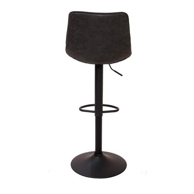 2 Banquetas Estofadas Com Encosto Alto Preto Vintage