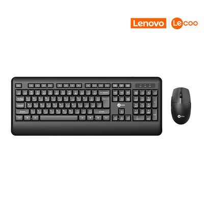 Kit Teclado e Mouse sem Fio Preto - Lecoo - Modelo KW202