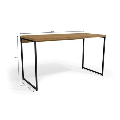 Mesa Computador Casal Industrial LI003 Freijo/Preto - Kappesberg