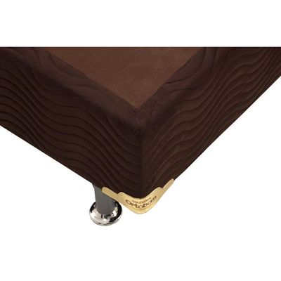 Cama Box Base Queen Universal Suede Brown (158x198x20) - Ortobom