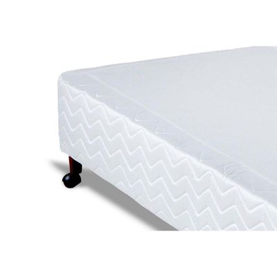 Cama Box Base Solteiro Sommier Plus Bordado White (88x188x24) - Orthocrin