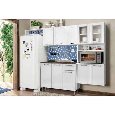 Armário Aéreo Cozinha Modulado  Múltipla 6009 c/ 3 Portas Branco - Bertolini