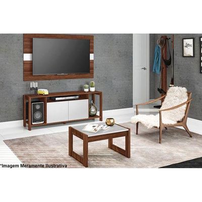 Mesa Centro Sala AZ1022 Preto/Nogal - Tecno Mobili