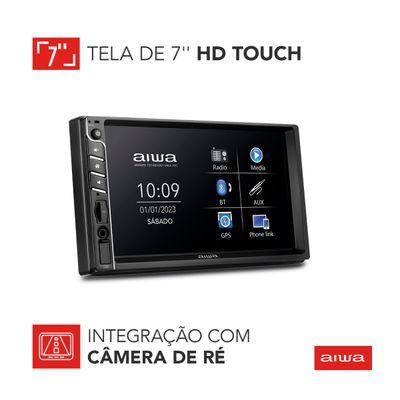 Central Multimídia Car Áudio AIWA CA-DD-01 4X25W BT Mic Bivolt
