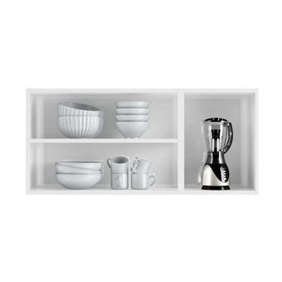 Módulo Cozinha Telasul Mirage New Armário  3 Portas c/ Vidro Branco