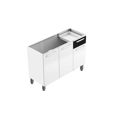 Balcão de Cozinha  Evidence 7022 3 Portas 1 Gaveta s/ Tampo 120cm Branco - Bertolini