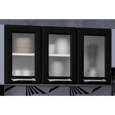 Armário Aéreo p/ Cozinha  Topázio 3 Portas c/ Vidro 105cm Branco - Telasul