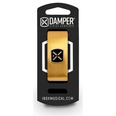 Damper em Couro Legitimo e TAG em Metal Dourado Metalico DMMD02