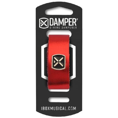 Damper IBOX em Couro Legitimo e TAG em Metal Vermelho Metalico DMMD04