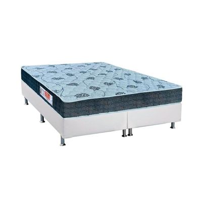 Cama Box Queen: Colchão Espuma D45 Orthoflex  Comfortpedic Line + Base CRC Courano White(158x198)