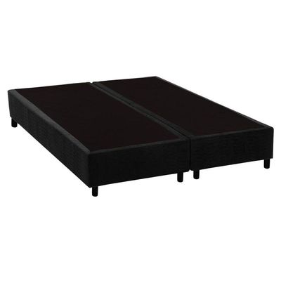Cama Box Base King Universal Suede Black (186x198x20) - Costa Rica