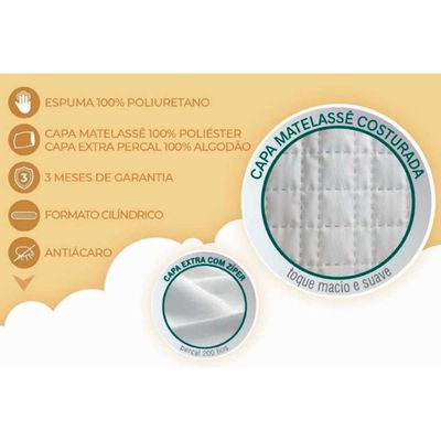 Travesseiro Espuma Alpino Anatômica AL1001 Capa Algodão 200 fios c/ zíper (142x35) - Duoflex