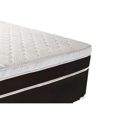 Cama Box Queen: Colchão Molas Ensacadas Luckspuma MasterPocket  Roma + Base CRC Suede Black(158x198)