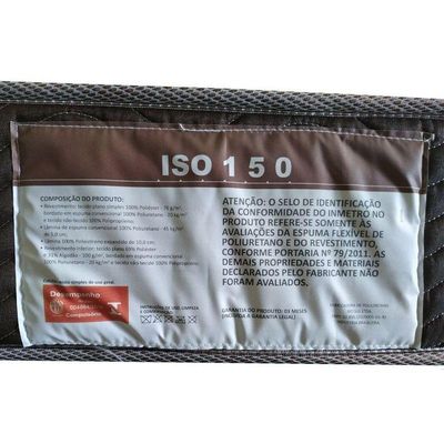 Cama Box Solteiro: Colchão Espuma Ortobom D45/EP Fort Tech ISO 150 + Base CRC Suede Black(78x188)