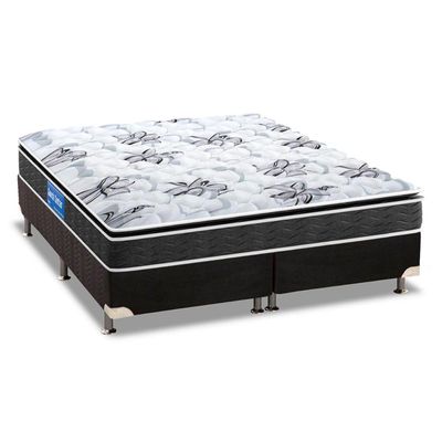 Cama Box King: Colchão Ortopédico Probel Guarda Costas Extra Firme + Base CRC Suede Black(193x203)