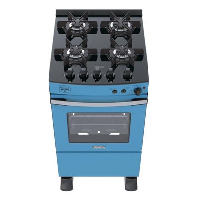 Fogao a Gas 4 Bocas Venax Gaudi Vetro Vitreo Azul 220