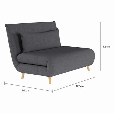 Sofá-Cama 2 Lugares Casal Marche Cinza Escuro
