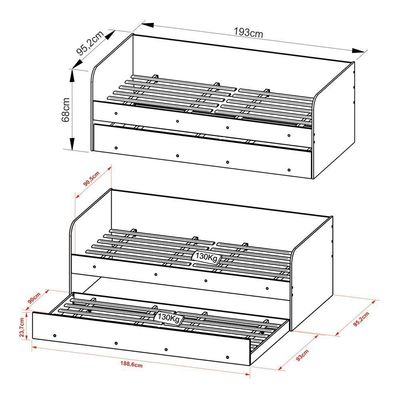 Bicama Solteiro Para Colchão 88x188cm Multimóveis Cr40105 Branca Branco