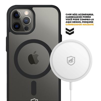 Kit Capa Magsafe Preta e Pelicula Dual Glass Preta para iPhone 12 - Gshield