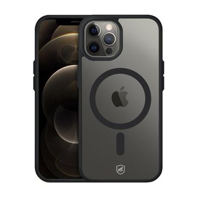 Kit Capa Magsafe Preta e Pelicula Dual Glass Preta para iPhone 12 - Gshield