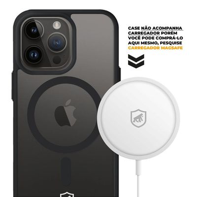 Kit Capa Magsafe Preta e Pelicula Dual Glass Preta para iPhone 14 Pro - Gshield