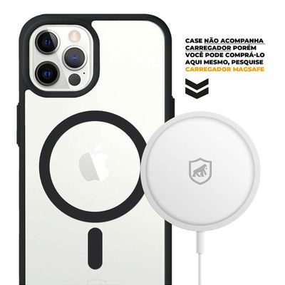 Kit Capa Magsafe Preta e Pelicula Dual Glass Preta para iPhone 12 Pro Max - Gshield