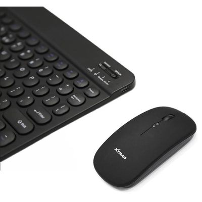 Kit Teclado e Mouse Bluetooth 5.2 Utra Fino Compatível Com Pc, iPad e Android Preto