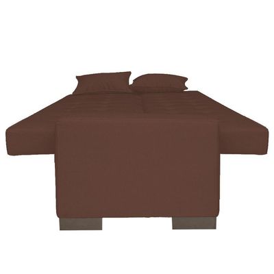 Sofá Cama 2 Lugares para Sala de Estar Lisboa Suede Marrom