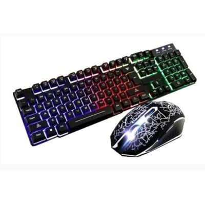 Teclado E Mouse Retroiluminado Led Gamer C/ Fio Usb - Jogos