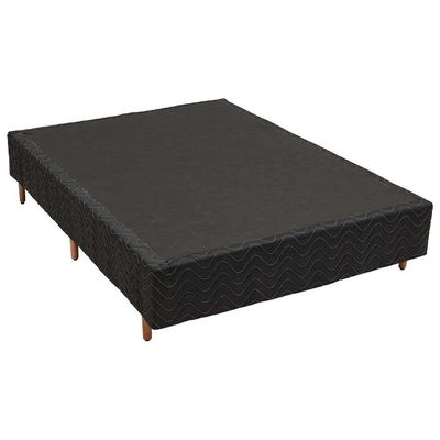 Cama Box Queen: Colchão Espuma Polar D33 Pérola + Base CRC Fantasy Black(158x198)