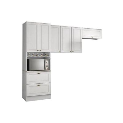 Kit de Cozinha Completa 3 Peças Americana  (2 Armários + 1 Paneleiro) CPT09 Branco - Henn