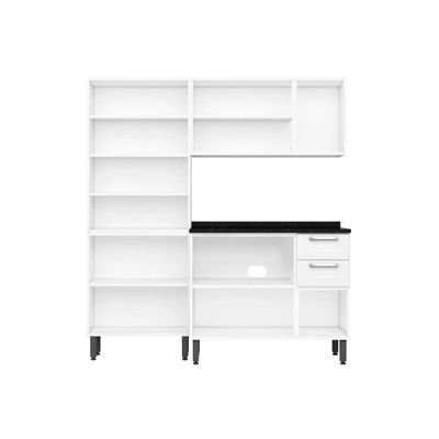 Cozinha Modulada Completa Múltipla 3 Peças (Paneleiro+Armário+Gabinete Pia) CZ33 Branco - Bertolini