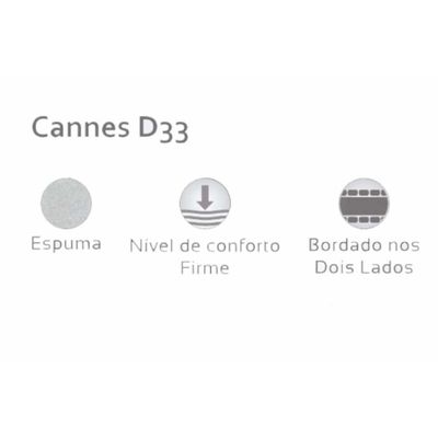 Cama Box Baú Casal: Colchão Espuma D33 Herval Cannes Double Face + Base CRC Courano Clean(138x188)