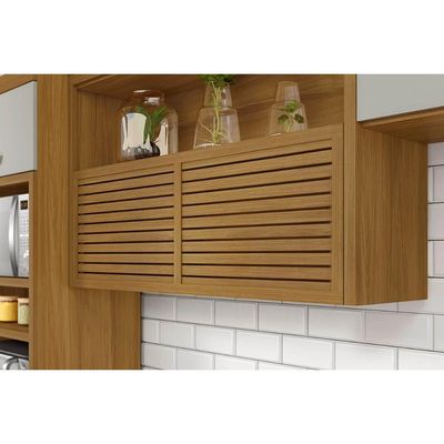 Cozinha Modulada Nesher Princesa  2 Peças (1 Armário + 1 Balcão) C2P21 Freijo/Off White