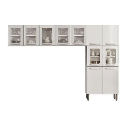 Kit de Cozinha Modulada 3 Peças Evidence  (2 Armários + 1 Paneleiro) CPT61 Branco - Bertolini