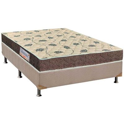 Cama Box Casal: Colchão Anatômico Orthoflex D33/EP Matera + Base CRC Suede Clean(138x188)