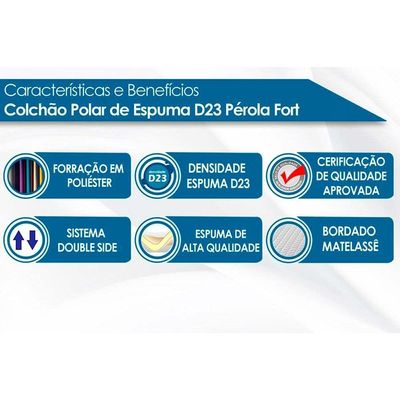 Cama Box Solteiro: Colchão Espuma Polar Pérola + Base CRC Rústico Clean(88x188)