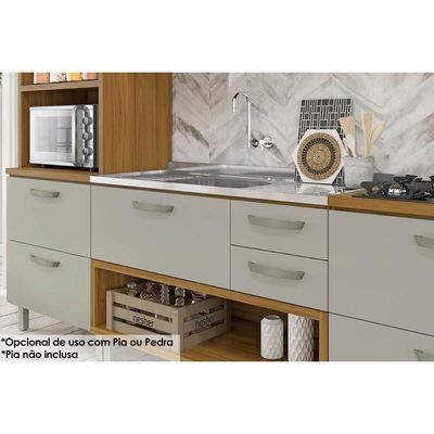 Cozinha Compacta Princesa 2 Peças (1 Armário + 1 Balcão) C2P21 Freijo/Grafite - Nesher