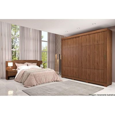 Guarda Roupa 2 Portas  de Correr e 4 Gavetas c/ Pés Blumenau Branco - Panan
