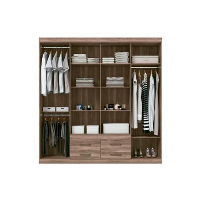 Guarda Roupa 8 Portas  e 4 Gavetas c/ Espelho e Pés Nápoles Branco - Santos Andirá