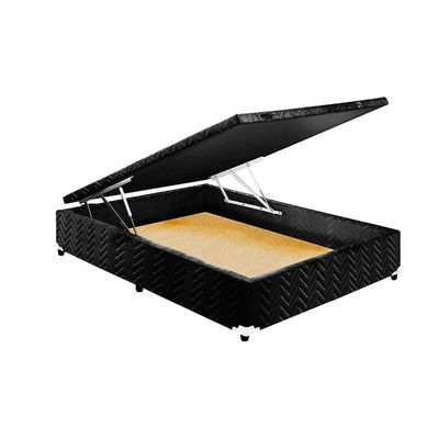 Cama Box Baú Casal: Colchão Espuma D33 Paropas Pasquale + Base CRC Suede Black(138x188)