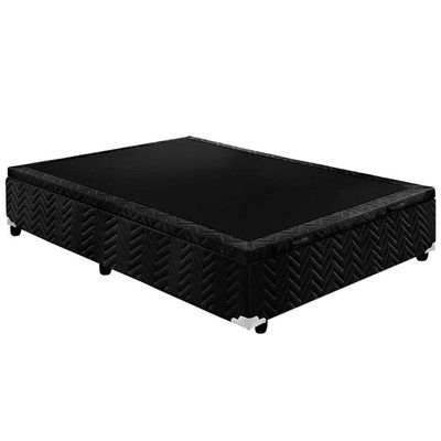 Cama Box Baú Casal: Colchão Espuma D33 Paropas Pasquale + Base CRC Suede Black(138x188)