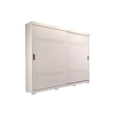 Guarda Roupas 2 Portas de Correr  e 4 Gavetas c/ Pés Blumenau Branco - Panan