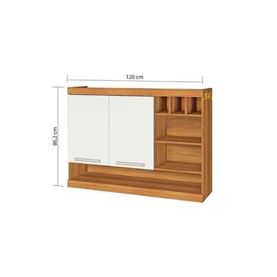 Cozinha Completa Burguesa Premium 4 Peças (2 Armários + 2 Balcões) C4P14 Freijó/Branco - Nesher