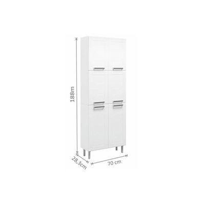 Cozinha Completa Múltipla 4 Peças (2 Armários + 1 Balcão + 1 Paneleiro) C4P78 Branco - Bertolini