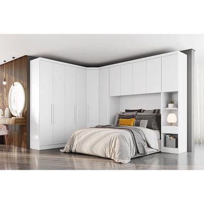 Módulo de Quarto Casal Guarda Roupa Rizon c/ 1 Porta Freijó/FendiOff - Novo Horizonte
