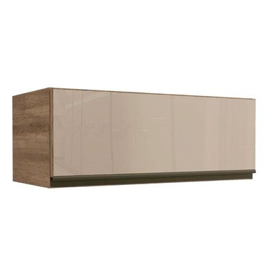 Armário Aéreo p/ Cozinha Maxxi G770 1 Porta Basculante c/ Vidro 80cm Nogal - Kappesberg